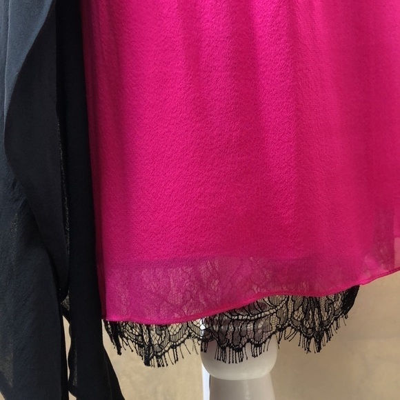 DVF Fuscha Silk Chiffon wrap dress with Silk satin slip - Picture 8 of 10